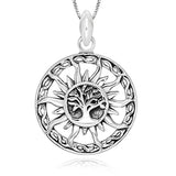 Celtic Sun Tree of Life Pendant Necklace