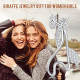 925 Sterling Silver Elegant Giraffe Pendants Necklace  Animal Lover For Mother's Day