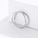 S925 Sterling Silver Crossed Ring White Gold Plated Ring