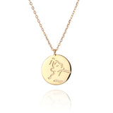 925 Sterling Silver Face Gold Necklace Europe And America Short Neck Chain K Gold Chic Cold Wind