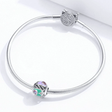 925 Sterling Silver Round Charm for Women Jewelry  Heart Shape Beads for Charm Bracelet
