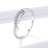 925 Sterling Silver Vintage Leaf Elegance Flower Finger Rings for Girlfriend Jewelry