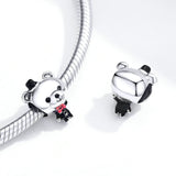 925 Sterling Silver the Handsome Bear Groom in Wedding Charm Fit DIY Bracelet Precious Jewelry For Women