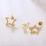 S925 Sterling Silver Star Shell Pearl Stud Earrings Fashion Korean Earrings