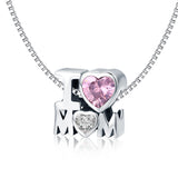 Silver Zirconia I Love My Mother Charms
