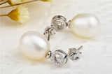 Fine Superior Silver Earrings Pearl Mounting Design Jewelry
