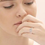 Fashion Wholesale American Rhodium Plated Big Cubic Zircon Ring Woman Jewelry