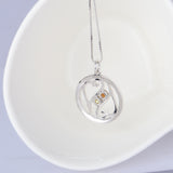 Always My Daughter Forever My Friend Plant Double Heart With Gemstone 925 Sterling Silver