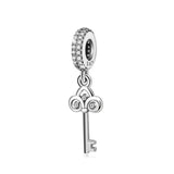 Lucky Key beads s S925 Sterling Silver Beaded Bracelet Bead Necklace Pendant Jewelry Accessories