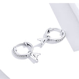 925 Sterling Silver Simple Design Alphabet Letter Dangle Earrings Precious Jewelry For Women