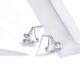 Letter A Silver Stud Earrings for Women 925 Sterling Silver Alphabet Jewelry Studs Fine Jewelry Accessories