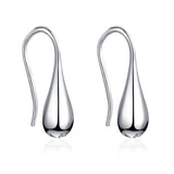 Water Drop Shape Earrings Sleek Silver Ball Design Earrings Girl Gift