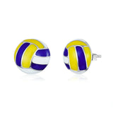 Volleyball Enamel Stud Earrings