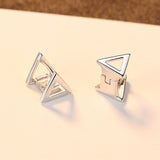 Triangle Huggie Earrings Wholesale 925 Sterling Silver Elegant Hoop Earrings Jewelry