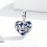 925 Sterling Silver Family Heart Beads Charm For DIY Bracelet Fashion Jewelry For Women