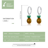 925 Sterling Silver Fresh Pineapple Stud Earrings Precious Jewelry For Women