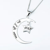 Moon And Star Shaped Necklace Wholesale 925 Sterling Silver Jewelry For Woman Gift Annversary