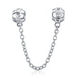 Silver Zirconia Small Cute Safety Chain Charms