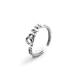 925 Sterling Silver Ring Letter Love Opening Ring Korean Version Of The Retro Silver Ring Female Jewelry Wholesale