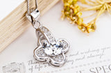 Fashion Lucky Grass Flower Petal Friendship Necklace 925 Sterling Silver