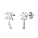 Silver  Palm Tree Stud Earrings