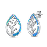S925 Sterling Silver Opal Tree  Stud Earrings
