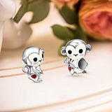 Animal Charm Bead Sterling Silver Monkey Charm Bead Fit Bracelet Jewelry Gift for Women Mens