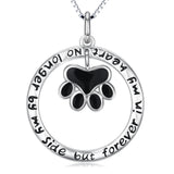 No longer by my side but forever in my heart necklace animal paw necklace