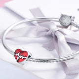 S925 Sterling Silver Oxidized Epoxy Heart Charms