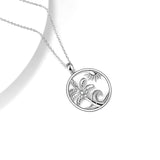 Silver Jewelry Summer Seaside Palm Tree Shape Necklace Design