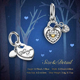 Lock Heart Women Valentines Charms Gifts 925 Sterling Silver Dangle Pendant Charms Bead Fit for Bracelet and Necklace