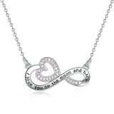 Infinity heart-shaped cz necklace pendant I loveyou to the moon and back necklace pendant