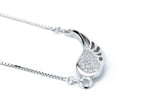 Luxurious And Elegant Angel Wing Series Zircon 925 Sterling Silver Pendant Necklace