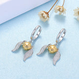 925 Sterling Silver classic golden snitch Drop Earrings wings earrings for Women Fine Jewelry birthday Gift free shipping