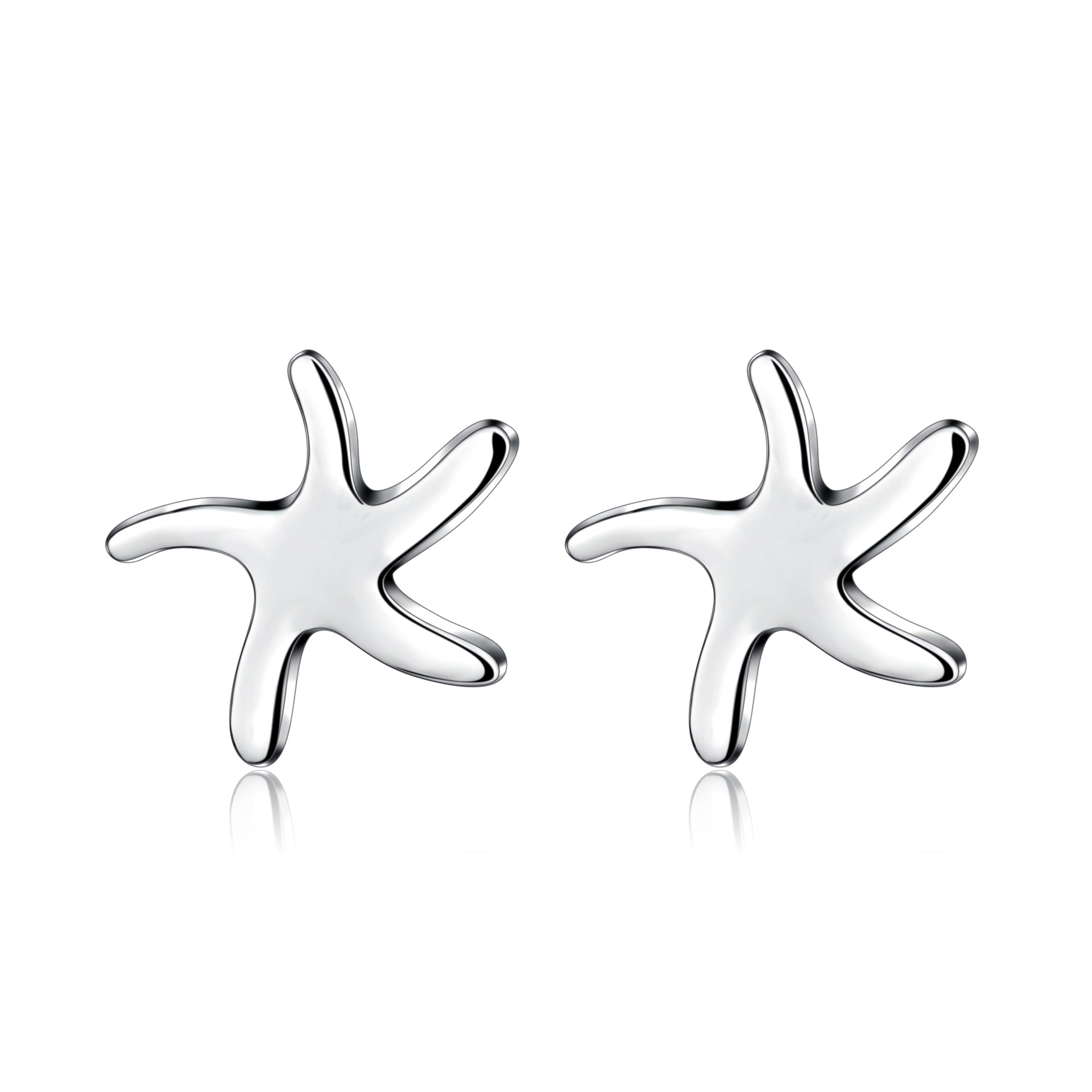 Starfish carved earrings mini light weight cheap silver earrings design