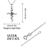925 Sterling Silver Rose Pendant Flower Leaf Cross Pendant Necklaces Fine Jewelry for women Men birthday Gifts