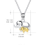 Double Elephant Necklace Mother Love Silver Design Necklace