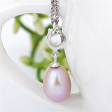 Attractive Style Simple Pearls Pendant Mounting Zircon Stone Jewellery