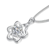 Custom Crystal Charm Necklace Women Rhinestone Silver Necklace