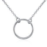 Simple Circle Necklace Women's Girls Custom Delicate Silver Necklace