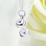 Sport style dumbbell pendant necklace silver sport man necklace