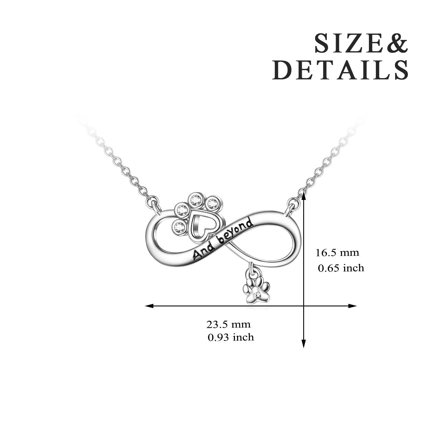 Cute Dog And Cat Paw Necklace Number Eight Infinity Love Necklace
