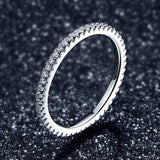 S925 Sterling Silver Fashion AnnualRing White Gold Plated Zircon Ring
