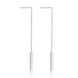 simple Bar Long Chain Ear Line Earrings Wholesale Silver Wire Earrings