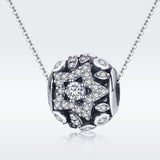 S925 sterling silver Oxidized zirconia brilliant star charms