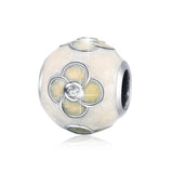 Silvery Glitter Ball Charm Spring Flower Shape Beads For Women Design