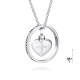 Silver Cross  Urn Necklace