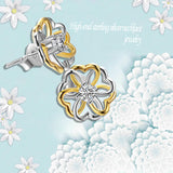 S925 Sterling Silver Earrings Hypoallergenic Color Separation Chrysanthemum Earrings Jewelry Cross-Border Exclusive