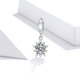 925 Sterling Silver Exquisite Snowflakes Dangles for DIY Bracelet Fashion Jewelry For Women