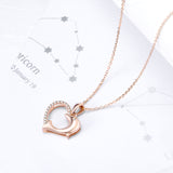 Europe And America Hot Sale 18K Gold Dolphin Love Zircon Necklace